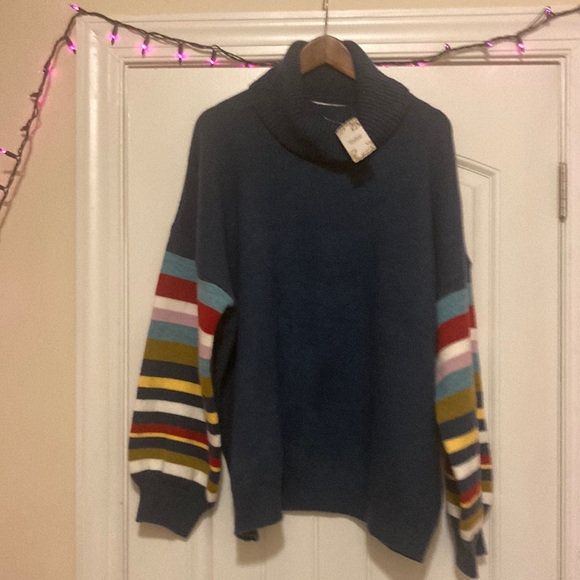 Suzanne Betro Sweaters - New Oversized Women’s Multi Color pull over turtleneck Sweater